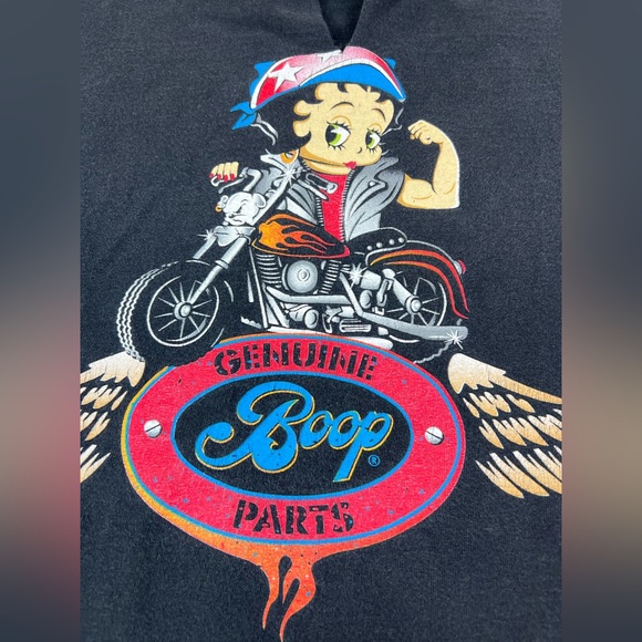 Vintage 90s Betty Boop Motorcycles Chopped Sleeveless T Shirt Size Large - Picture 6 of 9